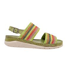Sandalette GEMINI en cuir aniline souple vert