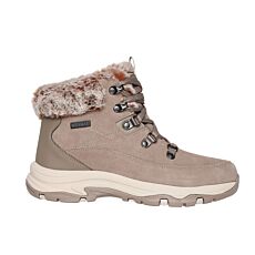 Botte à lacer SKECHERS pour dames en matière genre velours taupe