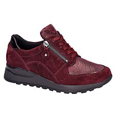 Chaussure WALDLÄUFER à lacer en cuir nappa souple – rouge