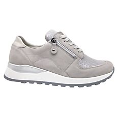 Chaussure WALDLÄUFER à lacer en cuir nappa souple gris clair