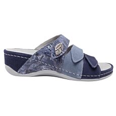 Mule MUBB pour dames en mélange de cuirs bleu