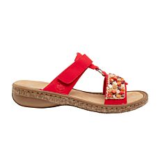 Mule RIEKER pour dames rouge