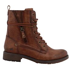 Trendige MUSTANG Schnürstiefelette aus pflegeleichtem Softmaterial braun