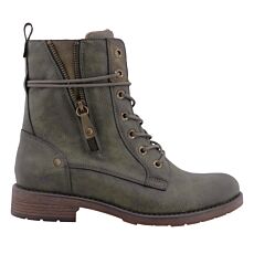 Trendige MUSTANG Schnürstiefelette aus pflegeleichtem Softmaterial khaki