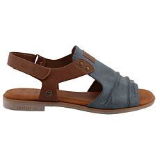 Sandales MUSTANG pour dames en tissu denim bleu jean