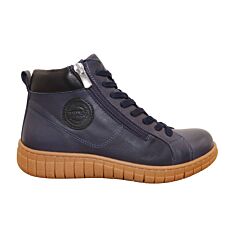 GEMINI Schnürstiefelette aus weichem Anilinleder – marine