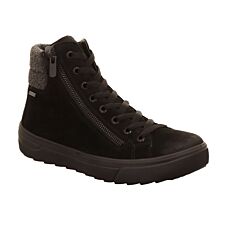 Bottines à lacer LEGERO en cuir velours – noir