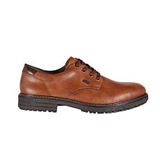 Chaussure à lacer Rieker pour hommes en cuir lisse cognac