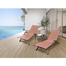 Liegestuhl River, mit Alu-Gestell apricot meliert