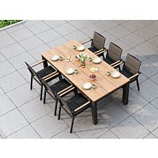 Table de jardin Premium en teck – 160x100x73 cm