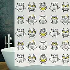 Rideau de douche en PEVA diaqua Owl au motif de hiboux