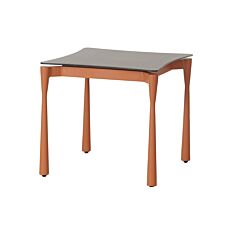 Table d'appoint Flyer avec plateau en verre impression 3D abricot