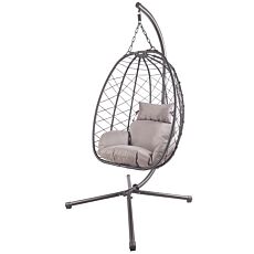 Fauteuil suspendu Dominik, pliable gris-beige