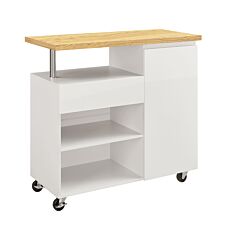 Küchenwagen Rey mit Melamine-Abdeckung in Eichenholzoptik