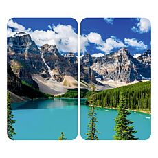 2 plaques de recouvrement en verre Lac de montagne