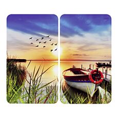 2 plaques de recouvrement en verre Lac