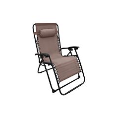 Chaise longue Torro, largeur confort 74 cm brun-beige