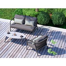 Sitzgruppe Miravet 4-teilig anthrazit-grün