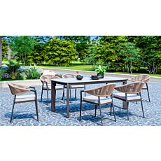 Table de jardin Alcora avec plateau en pierre frittée