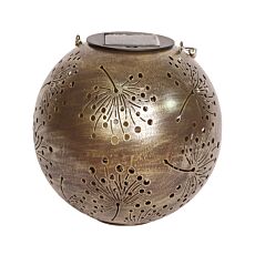 Lanterne solaire avec motif de feuilles, LED blanc chaud