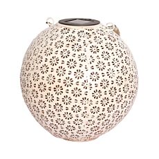 Lanterne solaire avec motif de feuilles, LED blanc chaud