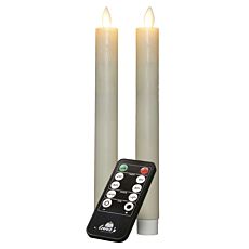 Stabkerzen 2er-Set – Akkubetrieben,Echtwachs, Elfenbein