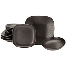 Teller-Set Magic Black Square, 12-teilig