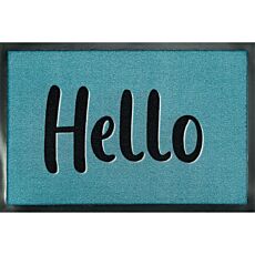 Türvorlage Hello, hellblau