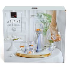 Service à eau Azurine, carafe avec verres