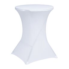 Housse pour table haute Ø 80 cm blanc