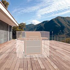 Housse de protection pour barbecue à gaz 6+1 brûleurs, 166x55x144 cm