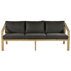 Sofa 3-Sitzer Paris - Alu-Gestell in Holzoptik
