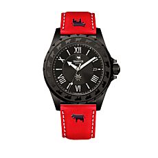 Trauffer montre pour dames avec bracelet en cuir PU rouge