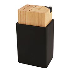 Bloc à couteaux avec socle noir et aiguiseur