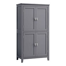 Armoire de salle de bain, 4 portes – gris