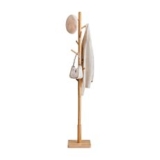 Portemanteau VASAGLE en bois avec 8 crochets – naturel