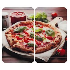 Glas-Abdeckplatte Pizza Margherita 2-teilig