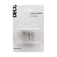 Tischtuchklammern, klar, 4 Stück