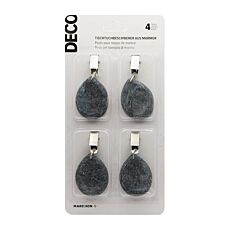 Pinces à nappe goutte, marbre, 4 pièces