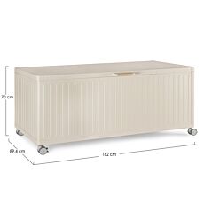 Coffre à coussins Ocean avec roulettes à frein taupe