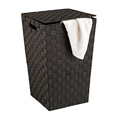 Wäschekorb Adria, 48 Liter aus Kunststoff-Geflecht schwarz