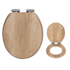 WC-Sitz Eiche-Optik MDF mit Absenkautomatik