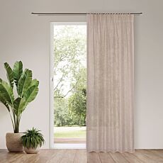 Fertigvorhang mit Gardinenband, halbtransparent, 140x245 cm - beige
