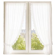 Rideau vitrage avec bordure, lot de 2
