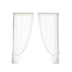 Rideau vitrage avec bordure, lot de 2