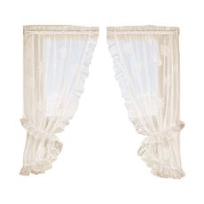 Vorhang Vitrage Jaquard mit Edelweiss, 2er Set