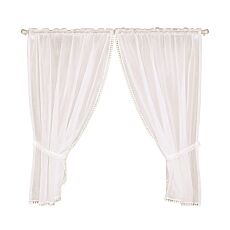 Rideau vitrage avec bordure, lot de 2