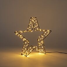 Étoile LED, cadre métallique noir, 26x6 cm