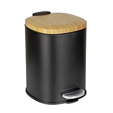 Treteimer Fianema mit Bambusdeckel, 3 Liter schwarz