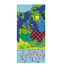 Serviette de plage Globi et les perroquets